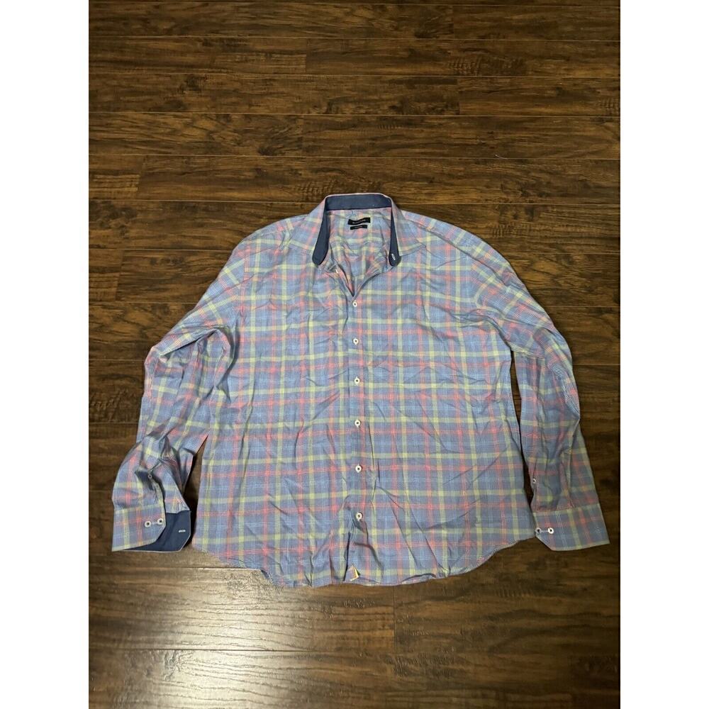 New With Tags - Bugatchi Men's Classic Fit Multi Color Shirt Size XL